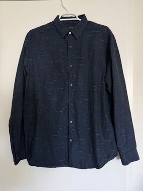 Theory Navy Blue 100% Cotton Button Down